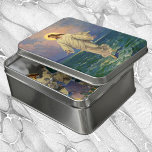 Vintage Religion, Jesus Christus läuft auf dem Was Puzzle<br><div class="desc">Vintage Veranschaulichung des religiösen Christentums-Designs mit einem der Wunder Jesu im Neuen Testament, Jesus Christus, der auf dem Wasser läuft. Der junge Mann trägt ein langes, fließendes Gewand und hat einen heiligen Halo oder eine Aura um seinen Kopf, während er durch ein Meer oder einen Ozean mit sanften Wellen geht....</div>