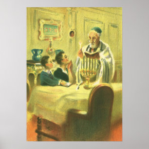 Vintage Religion, Judentum, Licht der Menorah Poster