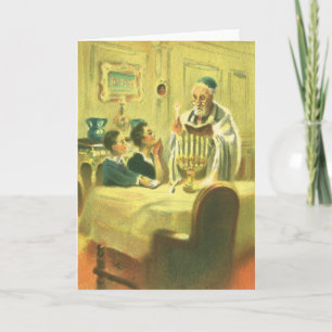 Vintage Religion, Judentum, Menora anzünden Feiertagskarte