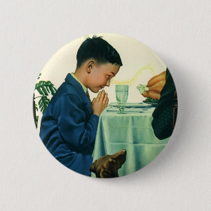 Vintage Religion, Junge Sprichwort Grace am Ernted Button