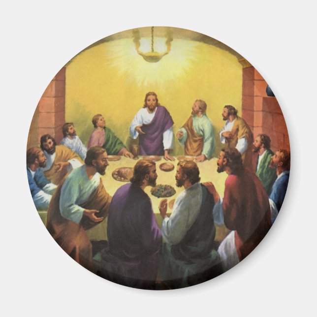Vintage Religion, Letztes Abendmahl mit Jesus Chri Magnet (Vorne)