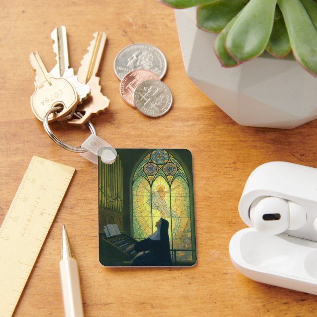 Vintage Religion, Nonnen Kirchenorgan Schlüsselanhänger (Schreibtisch)