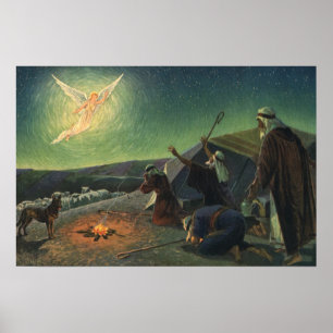 Vintage Religion, Verkündigung der Hirten Poster