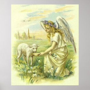 Vintage Religion, viktorianischer Osterengel mit L Poster