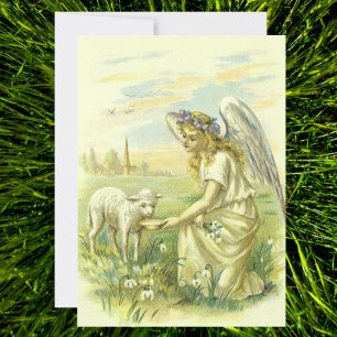 Vintage Religion, Viktorianischer Ostergel mit Lam Feiertagskarte