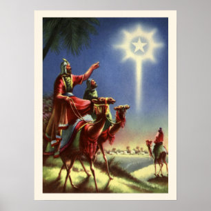 Vintage Religion, Weise Männer mit dem Stern von B Poster