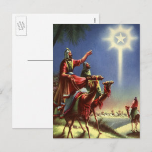 Vintage Religion, Weiße Männer mit Stern von Bethl Feiertagspostkarte