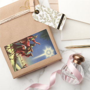 Vintage Religion, Weiße Männer mit Stern von Bethl Rechteckiger Aufkleber