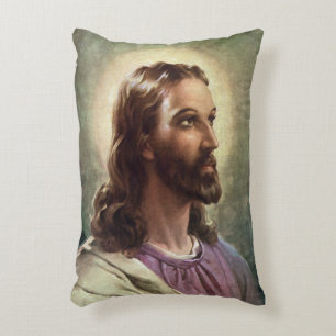 Vintage religiös, Jesus-Christus-Porträt mit Heili Dekokissen