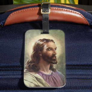 Vintage religiös, Jesus-Christus-Porträt mit Heili Gepäckanhänger