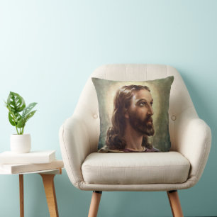 Vintage religiös, Jesus-Christus-Porträt mit Heili Kissen