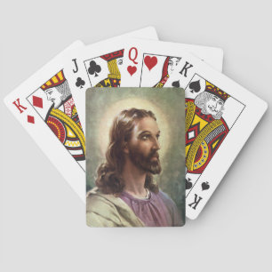 Vintage religiös, Jesus Christus-Porträt mit Heili Spielkarten