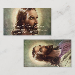 Vintage religiös, Jesus-Christus-Porträt mit Heili Visitenkarte