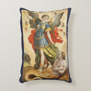 Vintage religiös, Sankt Michael besiegt Luzifer Dekokissen