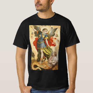 Vintage religiös, Sankt Michael besiegt Luzifer T-Shirt