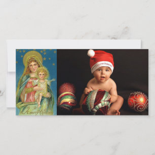 Vintage religiöse Fotokarten Feiertagskarte