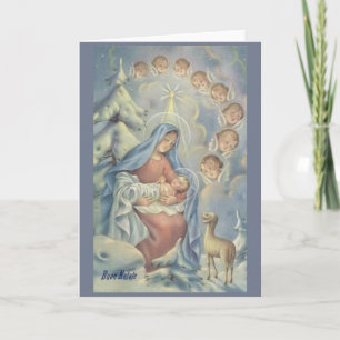 Vintage religiöse italienische Weihnachtskarte Feiertagskarte
