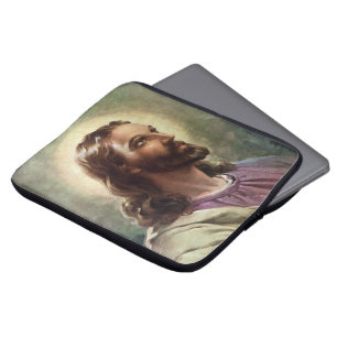 Vintage Religiöse, Jesus Christus Portrait mit Hal Laptopschutzhülle