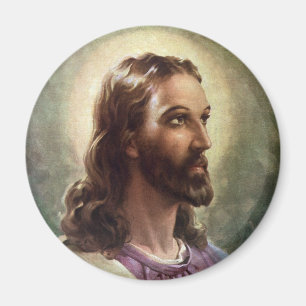 Vintage Religiöse, Jesus Christus Portrait mit Hal Magnet