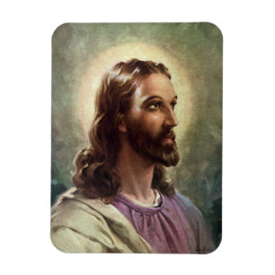 Vintage Religiöse, Jesus Christus Portrait mit Hal Magnet
