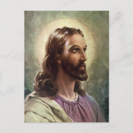 Vintage Religiöse, Jesus Christus Portrait mit Hal Postkarte