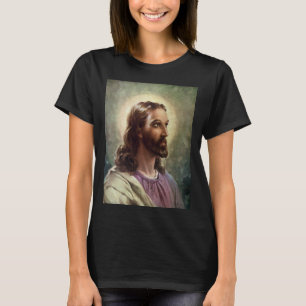 Vintage Religiöse, Jesus Christus Portrait mit Hal T-Shirt