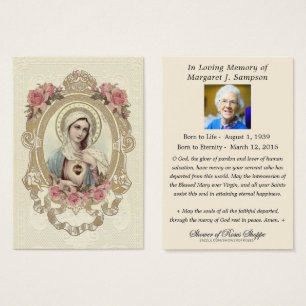 Vintage religiöse Jungfrau Mary Beerdigung katholi