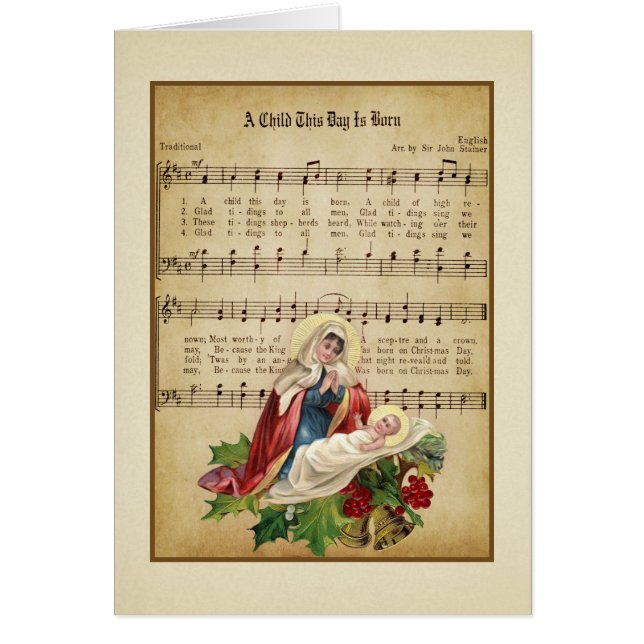 Vintage religiöse Jungfrau Mary Jesus Music (Vorne)