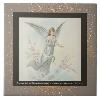 Vintage religiöse Keramik Tile + Wünsche Fliese