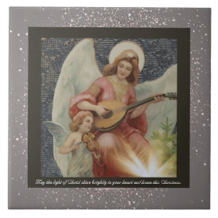 Vintage religiöse Keramik Tile + Wünsche Fliese
