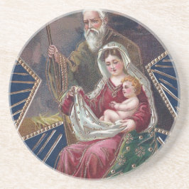 Vintage Religiöse Mary und Baby Jesus Weihnachten Getränkeuntersetzer