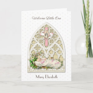 Vintage Religiöse New Baby Girl Jungfrau Mary Karte