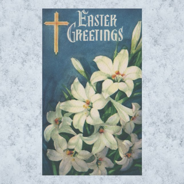Vintage religiöse Osterfeiern, Lily-Blume Rechteckiger Aufkleber (Von Creator hochgeladen)