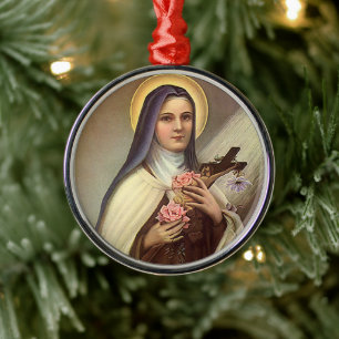 Vintage religiöse Ostern, Nonne mit Kreuz Ornament Aus Metall