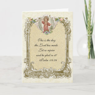 Vintage religiöse Schrift Kind Jesus Karte