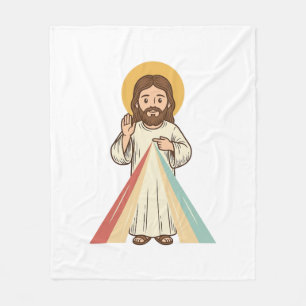 Vintage religiöse Segnung Vektor-Shirt-Design_1 Fleecedecke