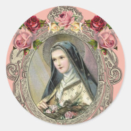Vintage religiöse St. Therese Carmelite Nun Runder Aufkleber