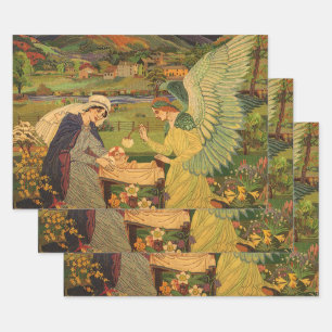 Vintage religiöse Tapestry mit dem Baby Jesus Chri Geschenkpapier Set