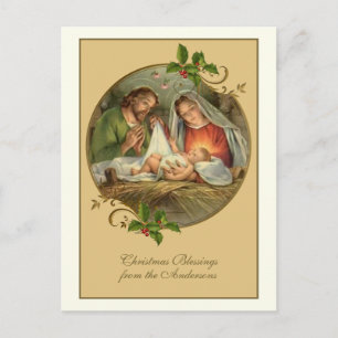 Vintage religiöse Weihnachten Jesus Maria Josef