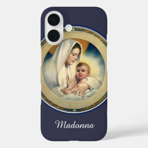 Vintage religiöse Weihnachten, Madonna und Kind iPhone 16 Hülle