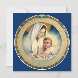 Vintage religiöse Weihnachten, Madonna und Kind Einladung