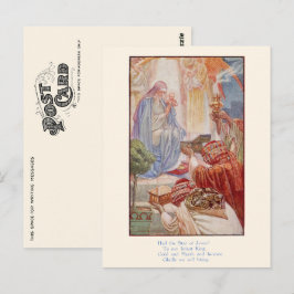 Vintage religiöse Weihnachtskarte - Weiße Männer Postkarte