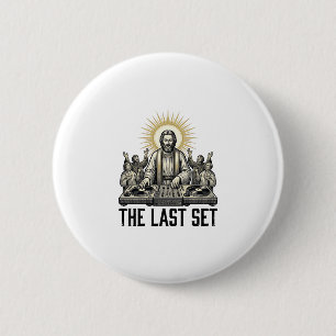 Vintage religiöser DJ The Last Set-Shirt-Design_1 Button