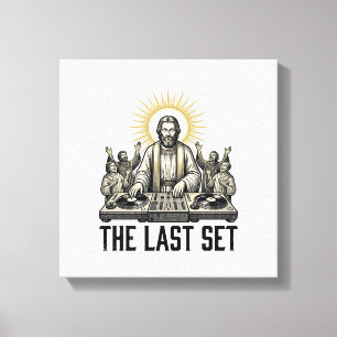 Vintage religiöser DJ The Last Set-Shirt-Design_1 Leinwanddruck