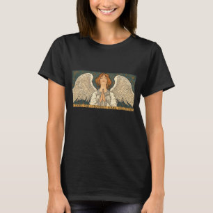 Vintage religiöser Engel betend mit goldenen Stern T-Shirt