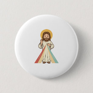 Vintage religiöser Segen Vektor-Shirt-Design_1 Button