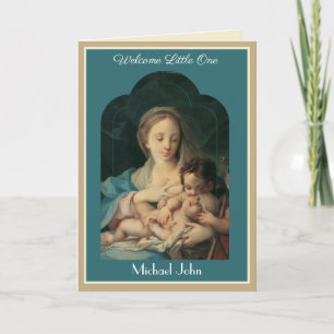 Vintage Religious Baby Jungfrau Mary Card Karte