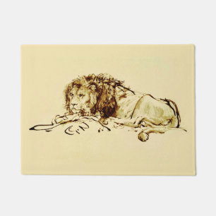 Vintage Rembrandt-Tinten-Skizze/Zeichnen eines Fußmatte