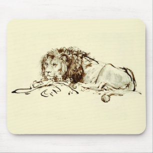 Vintage Rembrandt-Tintenzeichnung Mousepad