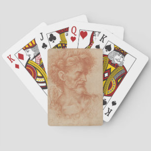 Vintage-Renaissance-Barock-Rotstift-Porträt Spielkarten